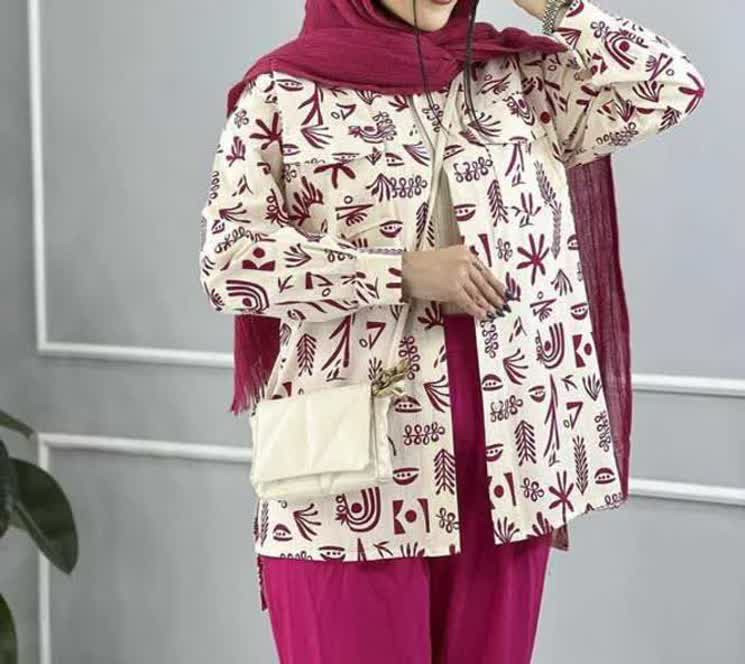 پارچه لنین نچرال طرحدار عرض ۱۵۰
