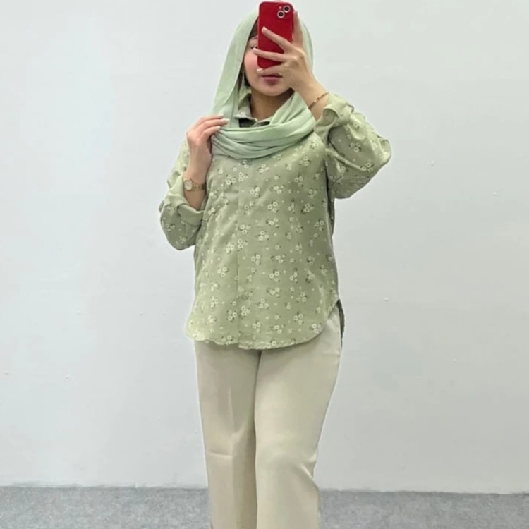 پارچه شانتون گل گچی عرض 150
