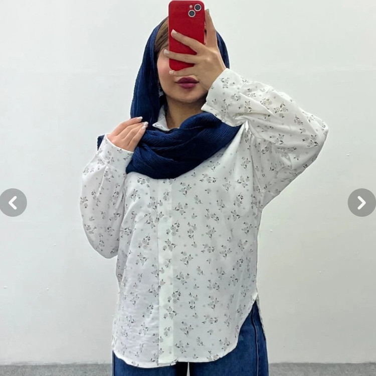 پارچه شانتون گل گچی عرض 150