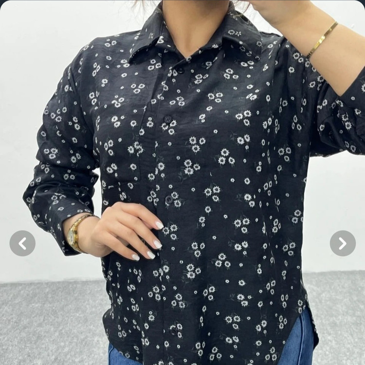 پارچه شانتون گل گچی عرض 150